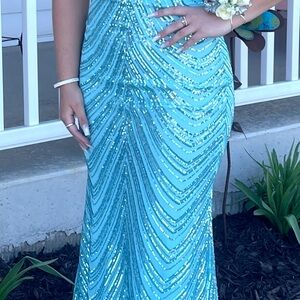 Aqua Sequin Dress